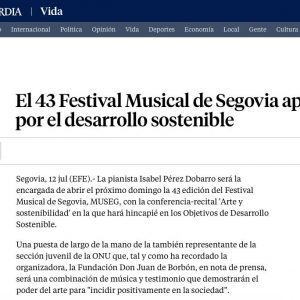 LA VANGUARDIA: El 43 Festival Musical de Segovia apuesta por el desarrollo sostenible