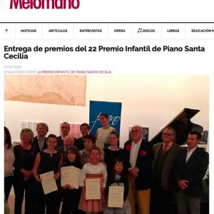 Melómano Digital: Entrega de premios del 22 Premio Infantil de Piano Santa Cecilia