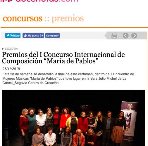 docenotas.com: Premios del I Concurso Internacional de Composición “María de Pablos”