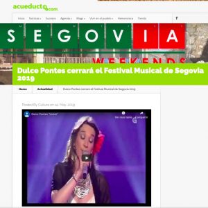 acueducto2.com: Dulce Pontes cerrará el Festival Musical de Segovia 2019