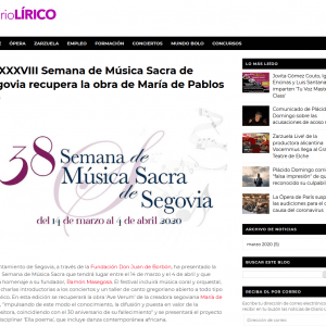 La XXXVIII Semana de Música Sacra de Segovia recupera la obra de María de Pablos