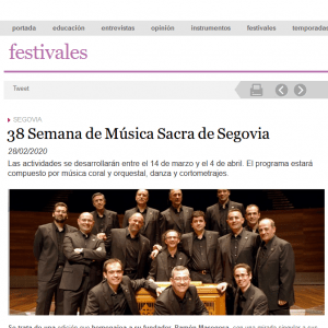 38 Semana de Música Sacra de Segovia