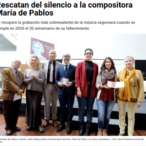 Rescatan del silencio a la compositora María de Pablos