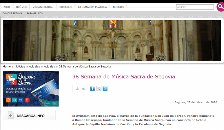 38 Semana de Música Sacra de Segovia