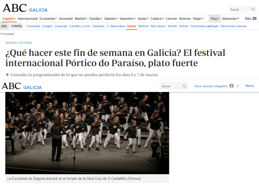 ¿Qué hacer este fin de semana en Galicia? El festival internacional Pórtico do Paraíso, plato fuerte