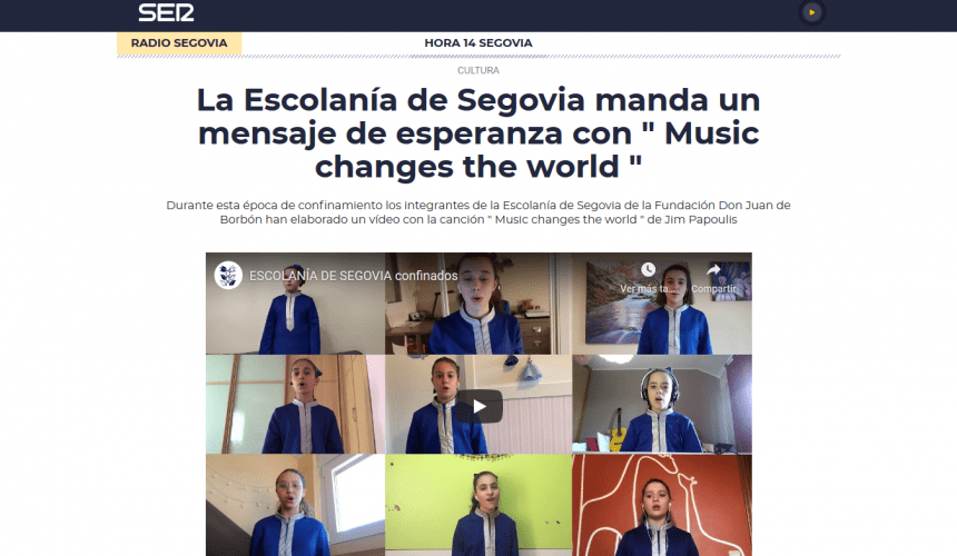 La Escolanía de Segovia manda un mensaje de esperanza con ” Music changes the world “