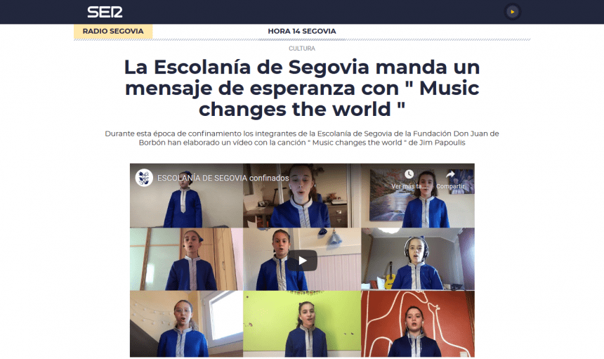 La Escolanía de Segovia manda un mensaje de esperanza con ” Music changes the world “