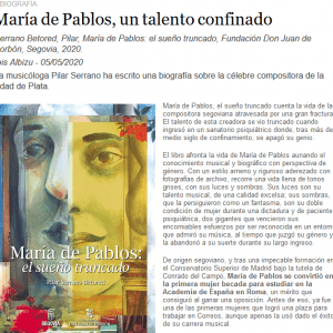 María de Pablos, un talento confinado