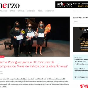 Carme Rodríguez gana el III Concurso de Composición María de Pablos con la obra ‘Ánimas’
